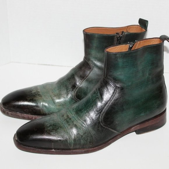 PAUL PARKMAN Other - Paul Parkman Handmade Turquoise Burnished Side Zipper Boots 9 / 9.5 EU 42 H12249